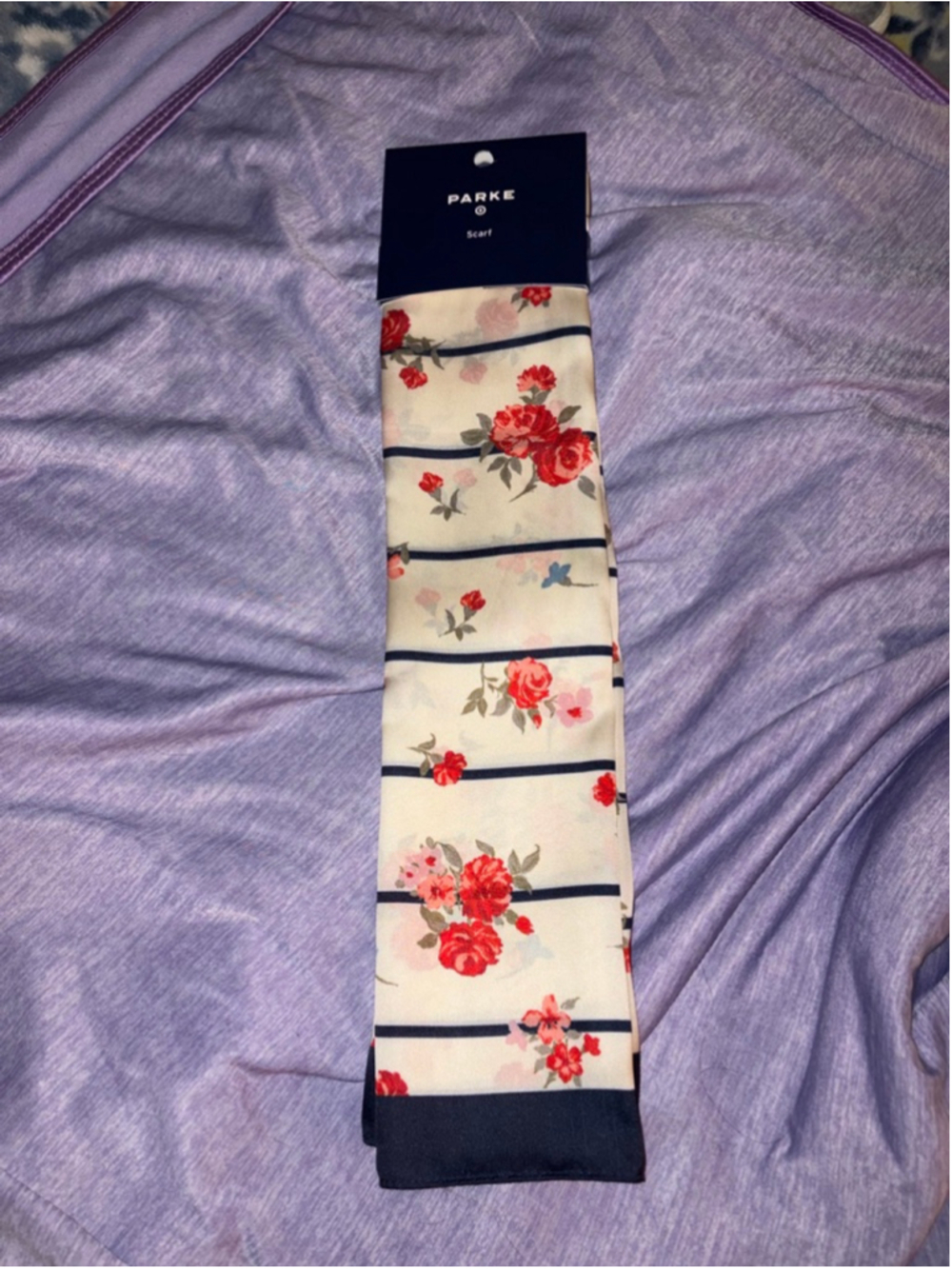 Parke x Target Floral Navy Cream Scarf One size Fits Most